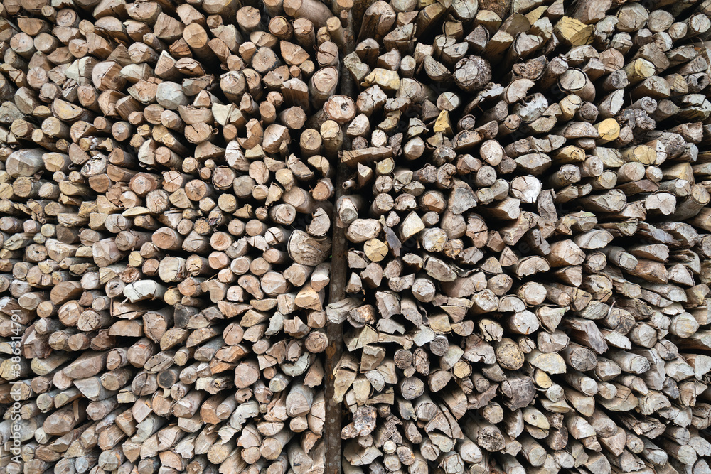 Pile of wood logs. Stack of firewood Pile of wood logs. Stack of firewood