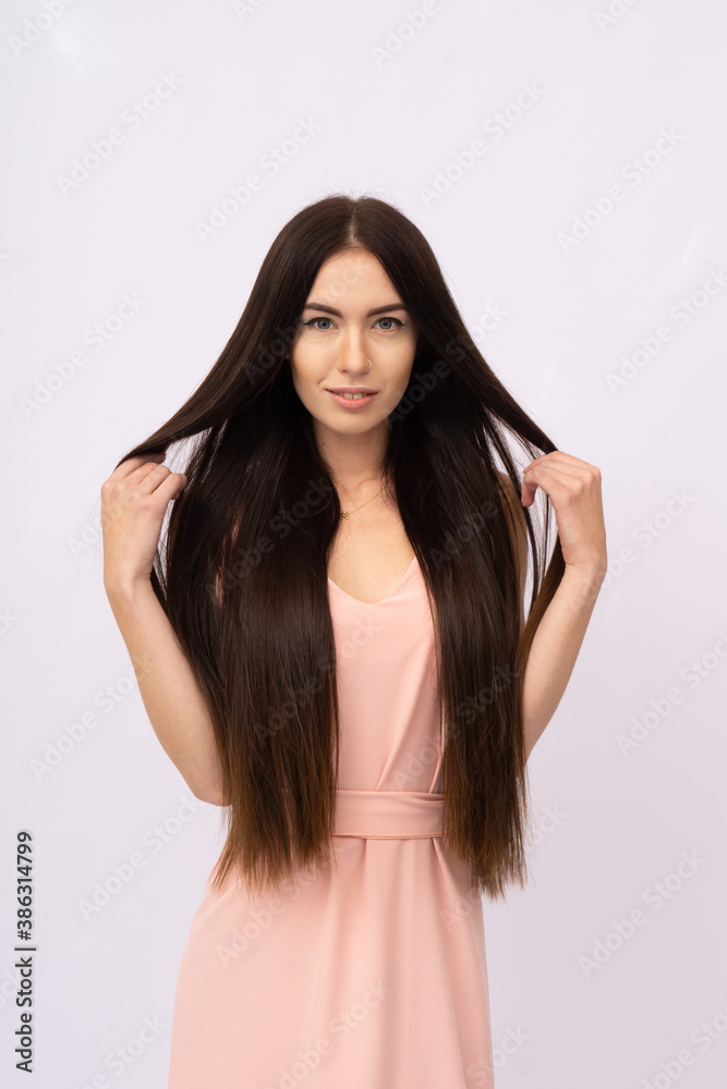 Young woman with long hair. Brunette Young woman with long hair. Brunette