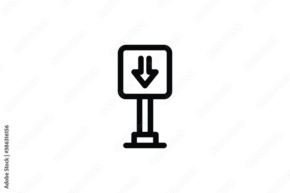 Navigation Outline Icon - Direction Sign