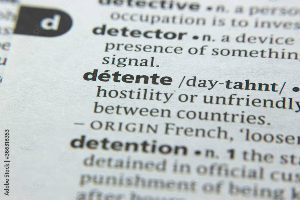 Obraz premium Word or phrase Detente in a dictionary.
