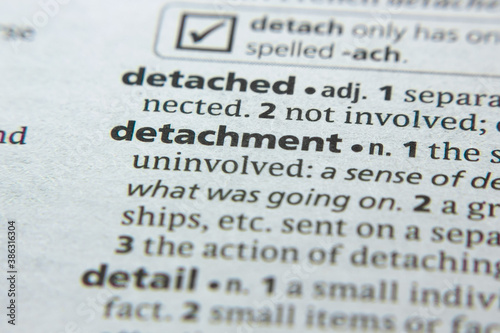 Word or phrase Detachment in a dictionary.