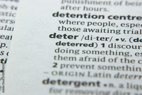 Bilde på lerret Word or phrase Deter in a dictionary.