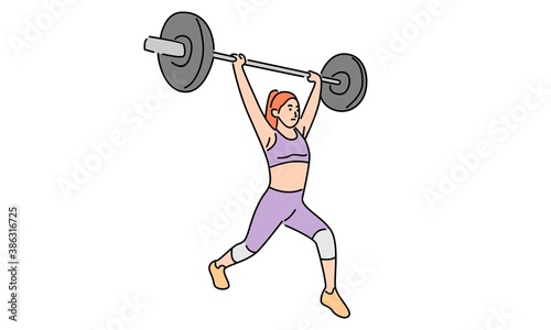 Exercise woman health. Female exercising character design