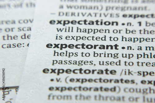 Word or phrase Expectorant in a dictionary.