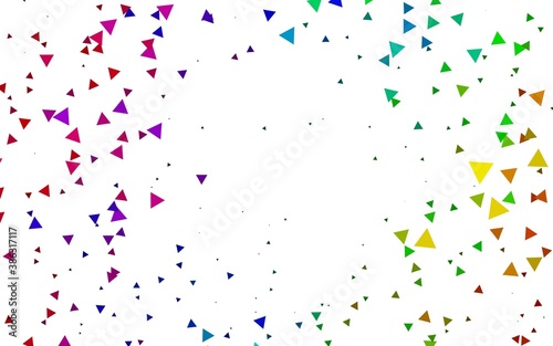 Light Multicolor  Rainbow vector backdrop with lines  triangles.