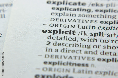 Canvastavla Word or phrase Explicit in a dictionary.