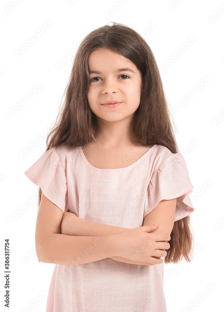 Cute little girl on white background Cute little girl on white background