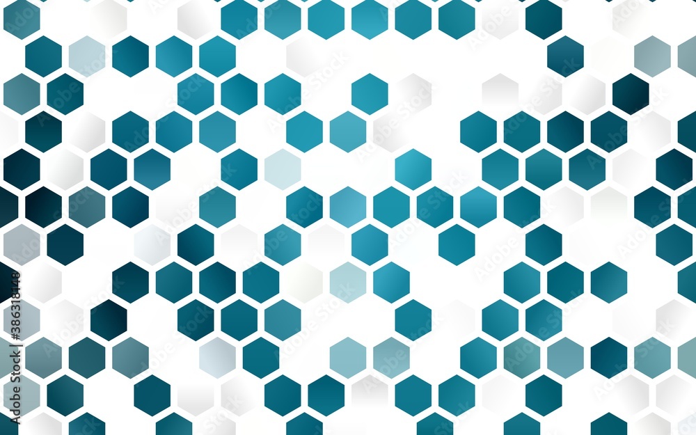 Light BLUE vector layout with hexagonal shapes. Light BLUE vector layout with hexagonal shapes.