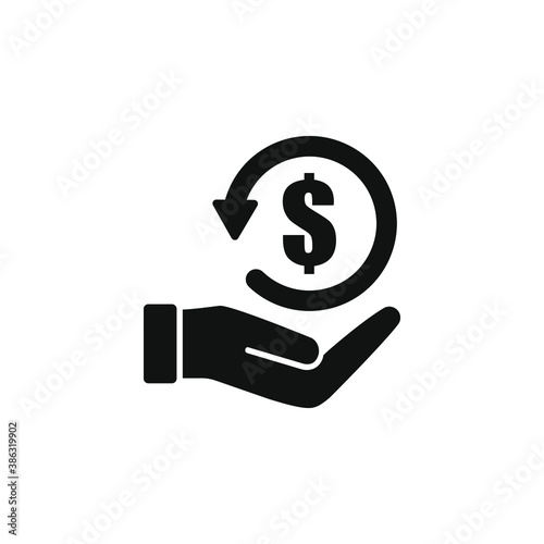 Cashback icon. Return money symbol concept isolated on white background. Vector illustration