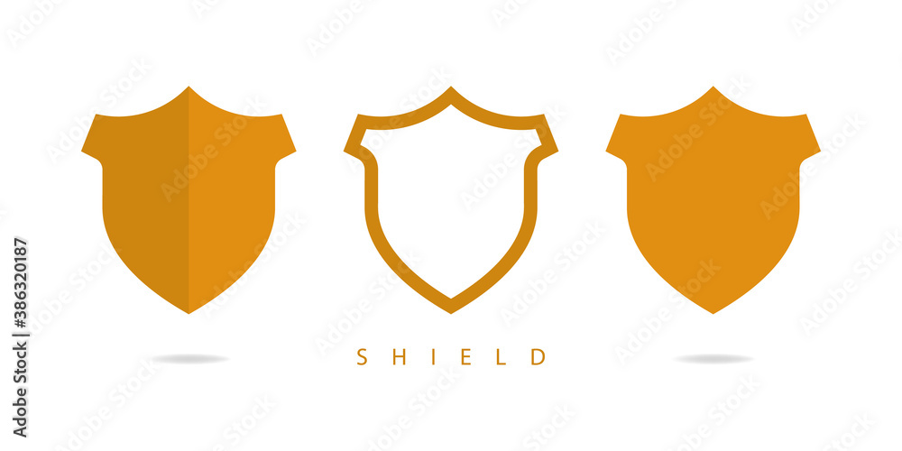 Set of shield flat icon isolated on white background. Vector illustration Set of shield flat icon isolated on white background. Vector illustration