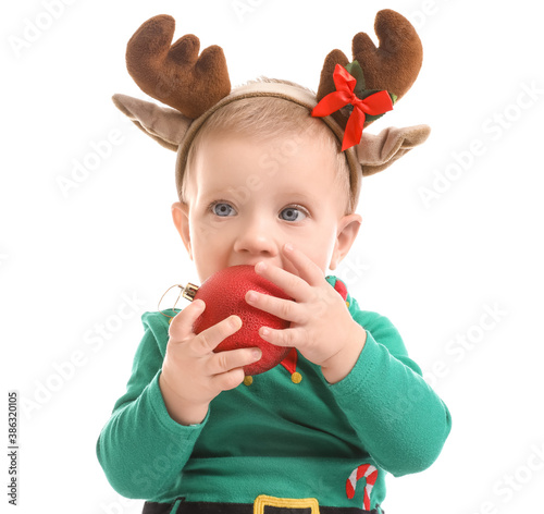 Cute little baby in Christm...