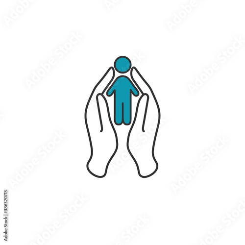 Hands care for children. fa...