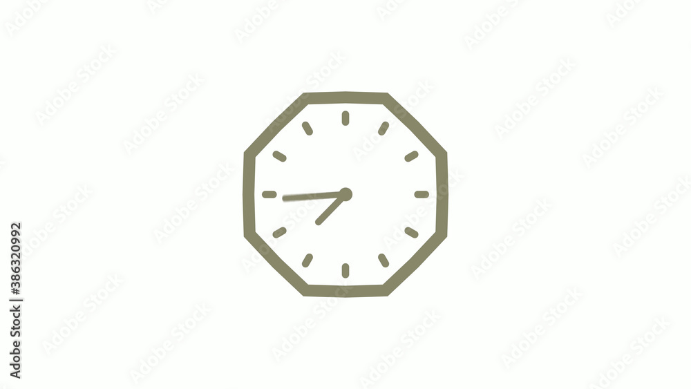 Amazing yellow gray counting down clock icon on white background, 12 hours wall clock Amazing yellow gray counting down clock icon on white background, 12 hours wall clock