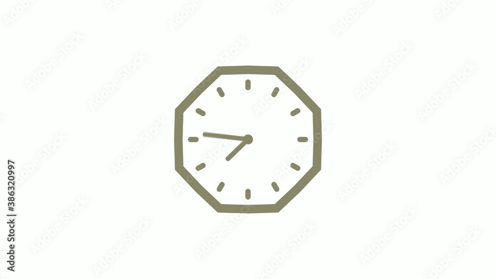 Amazing yellow gray counting down clock icon on white background, 12 hours wall clock Amazing yellow gray counting down clock icon on white background, 12 hours wall clock