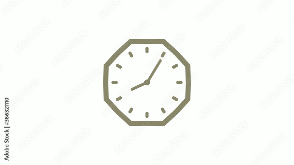 Amazing yellow gray counting down clock icon on white background, 12 hours wall clock Amazing yellow gray counting down clock icon on white background, 12 hours wall clock