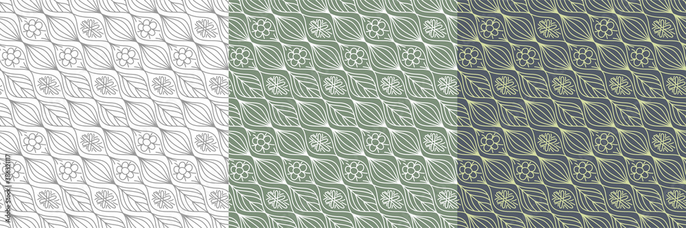 Doodle line leaves. Seamless floral pattern. Vector leaf. Fashion print. Design for textile or clothes. Flowers sketch. Hand drawn outline repeating elements. Natural background Doodle line leaves. Seamless floral pattern. Vector leaf. Fashion print. Design for textile or clothes. Flowers sketch. Hand drawn outline repeating elements. Natural background