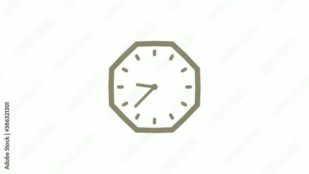 Amazing yellow gray counting down clock icon on white background, 12 hours wall clock Amazing yellow gray counting down clock icon on white background, 12 hours wall clock