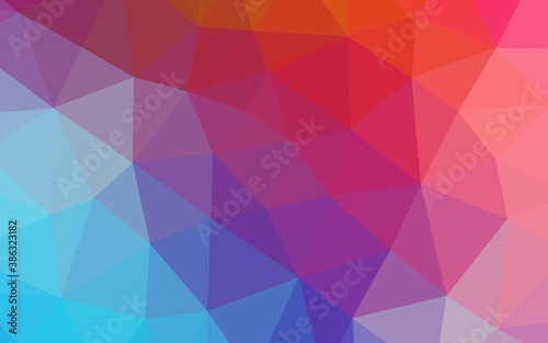 Light Blue, Red vector polygon abstract background.