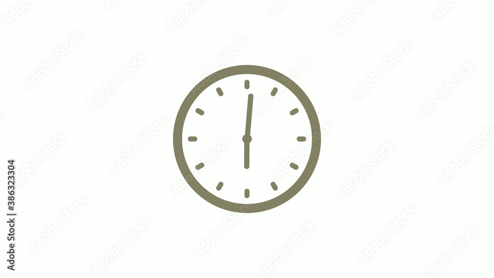 New yellow gray circle 12 hours clock icon on white background, Clock icon New yellow gray circle 12 hours clock icon on white background, Clock icon