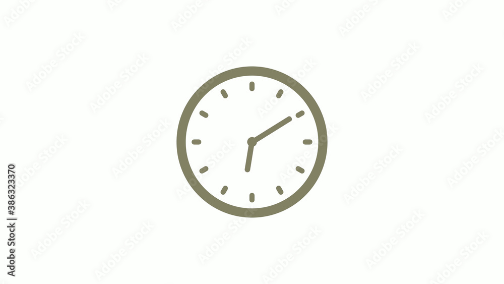 New yellow gray circle 12 hours clock icon on white background, Clock icon New yellow gray circle 12 hours clock icon on white background, Clock icon