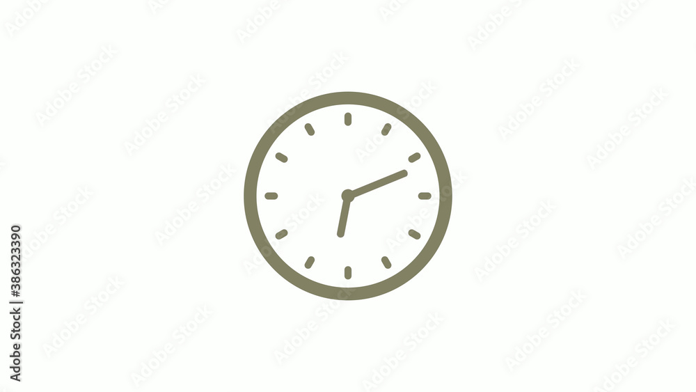 New yellow gray circle 12 hours clock icon on white background, Clock icon New yellow gray circle 12 hours clock icon on white background, Clock icon