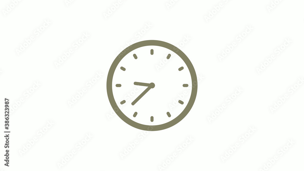 New yellow gray circle 12 hours clock icon on white background, Clock icon New yellow gray circle 12 hours clock icon on white background, Clock icon