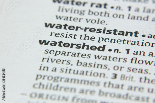 Word or phrase Watershed in a dictionary.