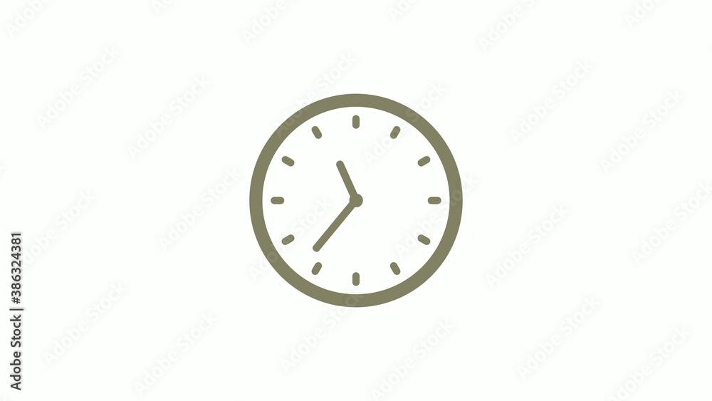 Counting down yellow gray clock icon on white background, 12 hours clock icon Counting down yellow gray clock icon on white background, 12 hours clock icon