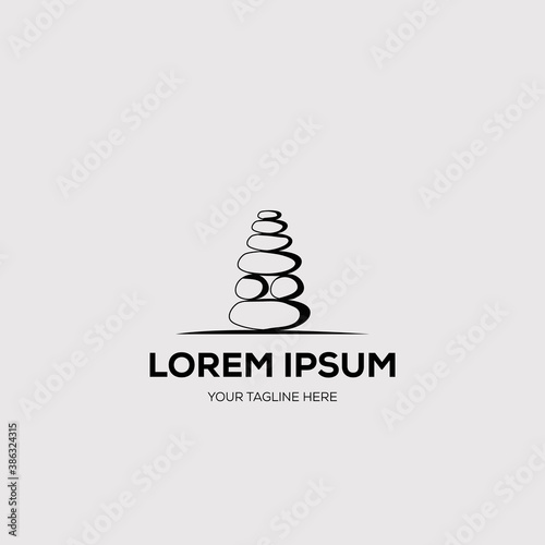 balance stone logo vector illustration design