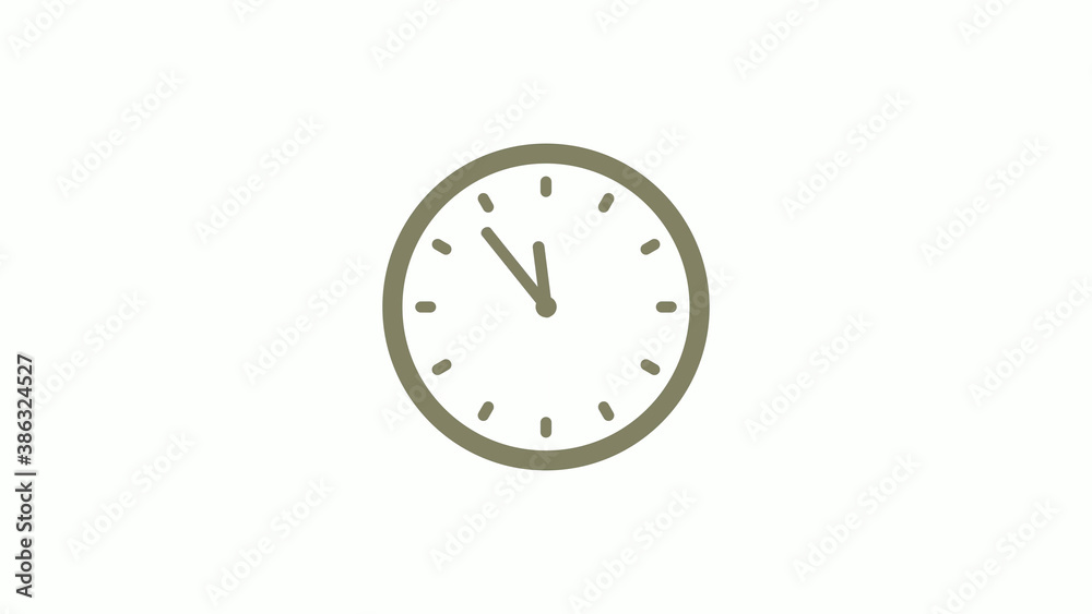 Counting down yellow gray clock icon on white background, 12 hours clock icon Counting down yellow gray clock icon on white background, 12 hours clock icon