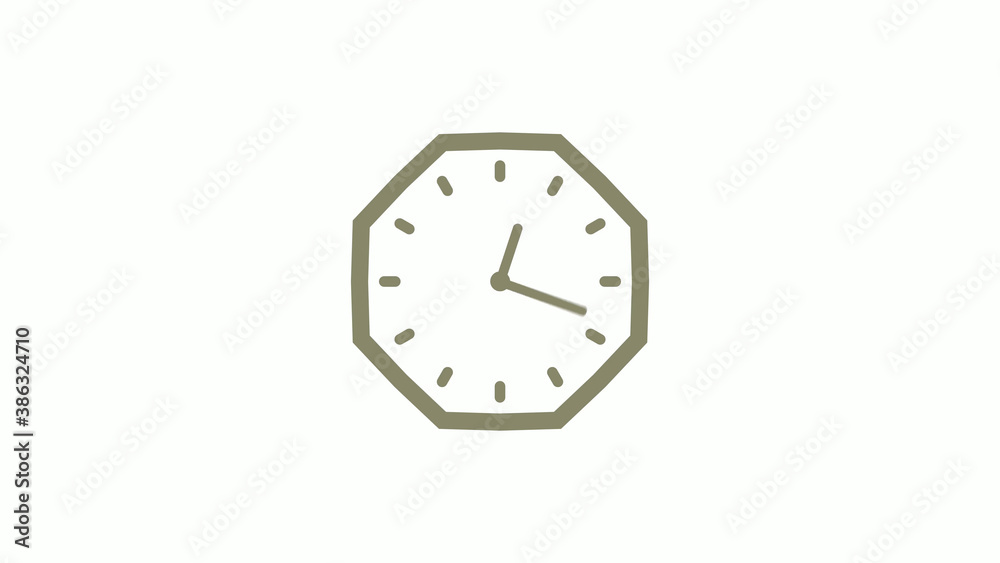 Counting down yellow gray clock icon on white background, 12 hours clock icon Counting down yellow gray clock icon on white background, 12 hours clock icon