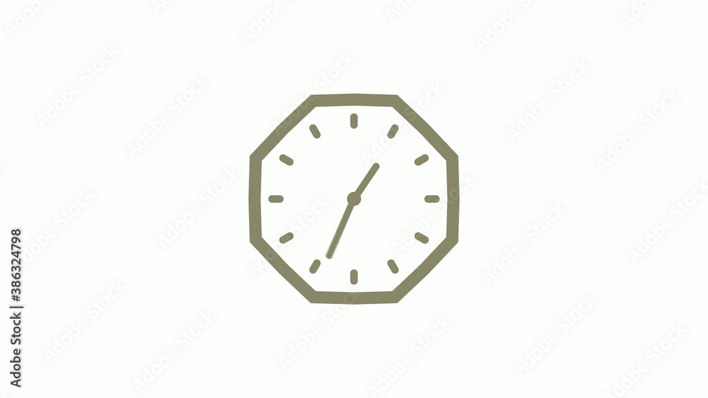 Counting down yellow gray clock icon on white background, 12 hours clock icon Counting down yellow gray clock icon on white background, 12 hours clock icon