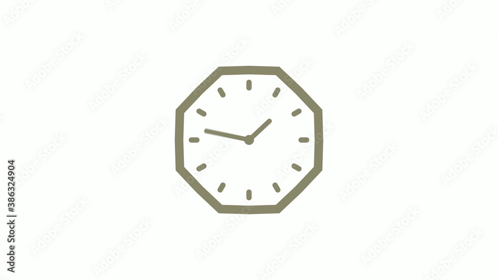 Counting down yellow gray clock icon on white background, 12 hours clock icon Counting down yellow gray clock icon on white background, 12 hours clock icon