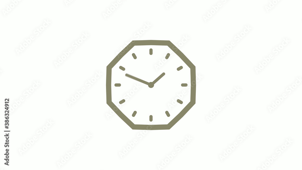 Counting down yellow gray clock icon on white background, 12 hours clock icon Counting down yellow gray clock icon on white background, 12 hours clock icon