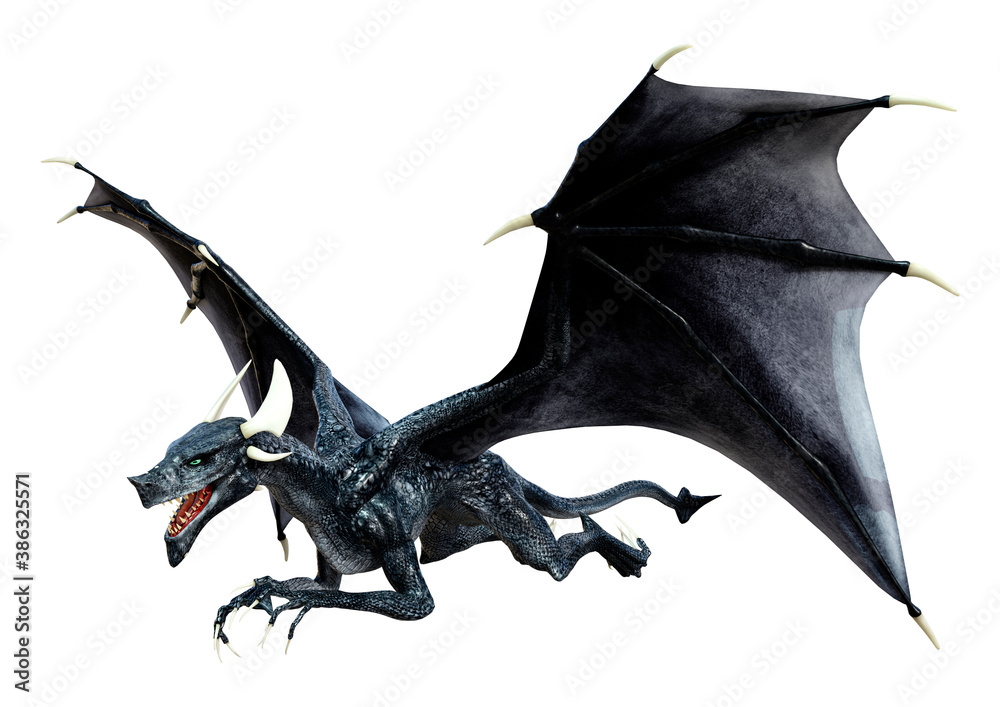 Fototapeta premium 3D Rendering Fairy Tale Dragon on White