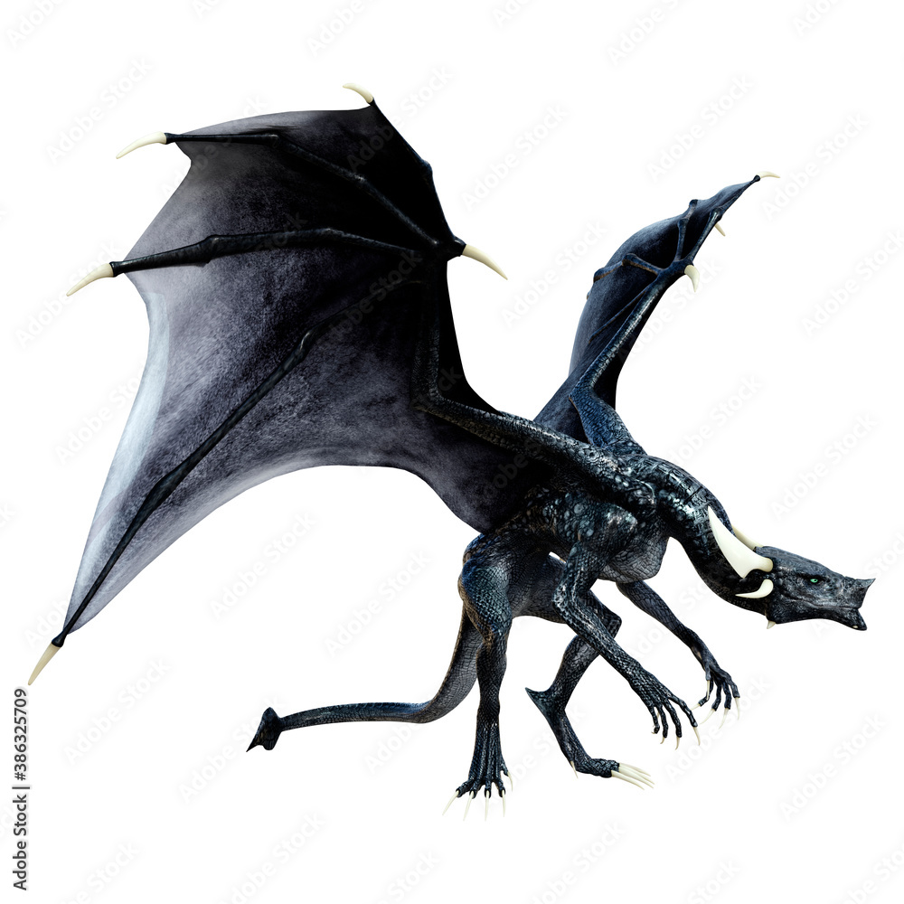 Fototapeta premium 3D Rendering Fairy Tale Dragon on White