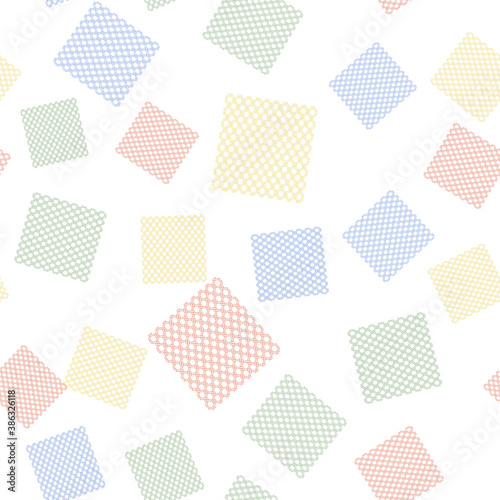 Color Chain Fence icon isolated seamless pattern on white background. Metallic wire mesh pattern. Vector.