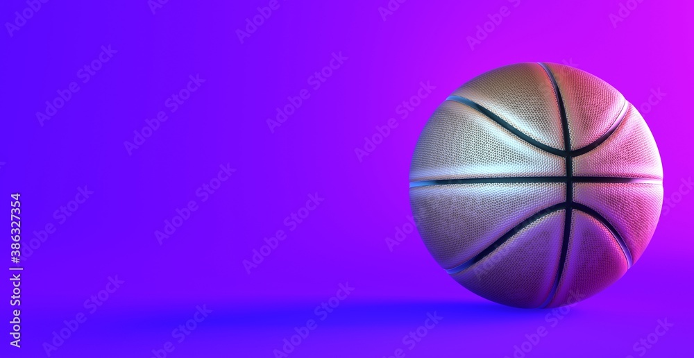 Fototapeta premium Basketball on violet