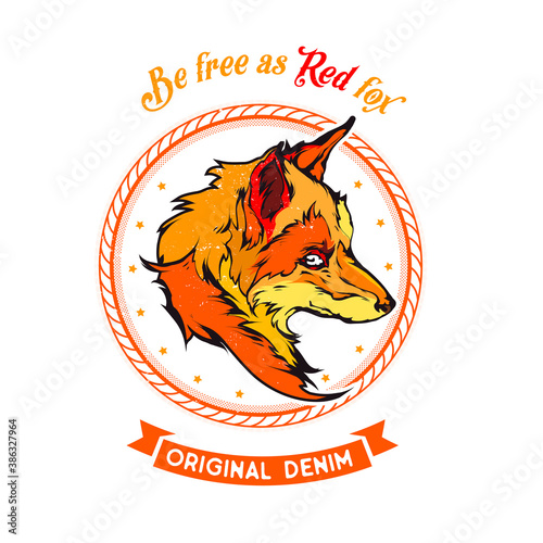 Red fox head emblem