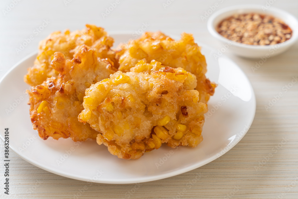 fried corn with sauce fried corn with sauce