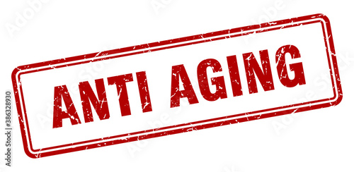 anti aging stamp. square grunge sign on white background