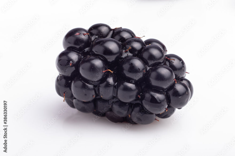 blackberry isolated on white background closeup