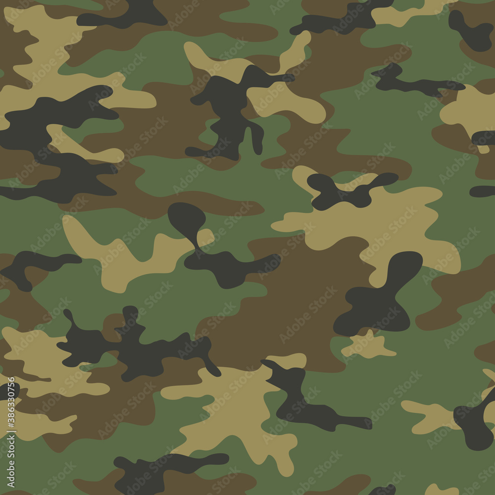 Classic vector camouflage seamless print forest pattern for hunting
Classic vector camouflage seamless print forest pattern for hunting