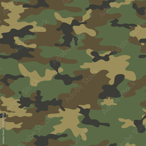  Classic vector camouflage seamless print forest pattern for hunting
