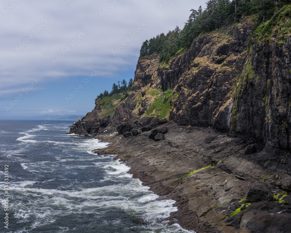 Basalt cliff along the Oregon Coast.