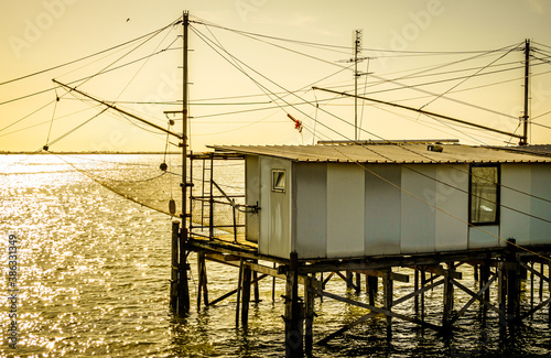 typical fishing hut in comacchio - italy