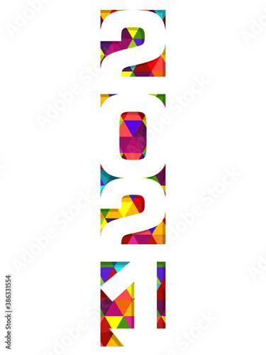 Happy new year 2021 Text Design vector.