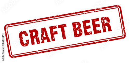 craft beer stamp. square grunge sign on white background