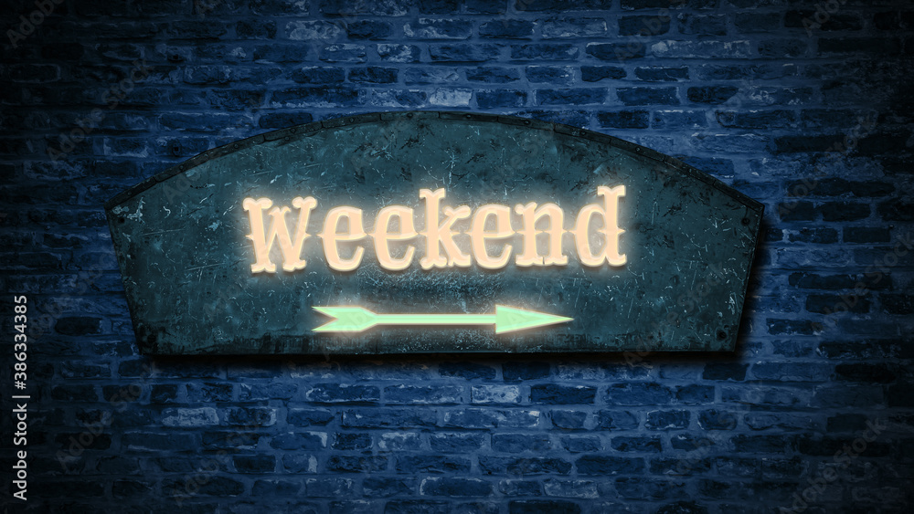 Fototapeta premium Street Sign to Weekend