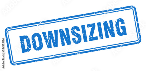 downsizing stamp. square grunge sign on white background